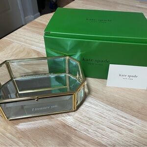 Kate Spade Gold and Glass Jewelry Box -NWT